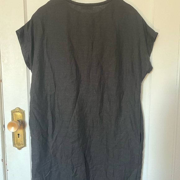 ❗️FINAL PRICE❗️NWOT Black 100% linen dress with pockets, XS-M - Picture 4 of 11